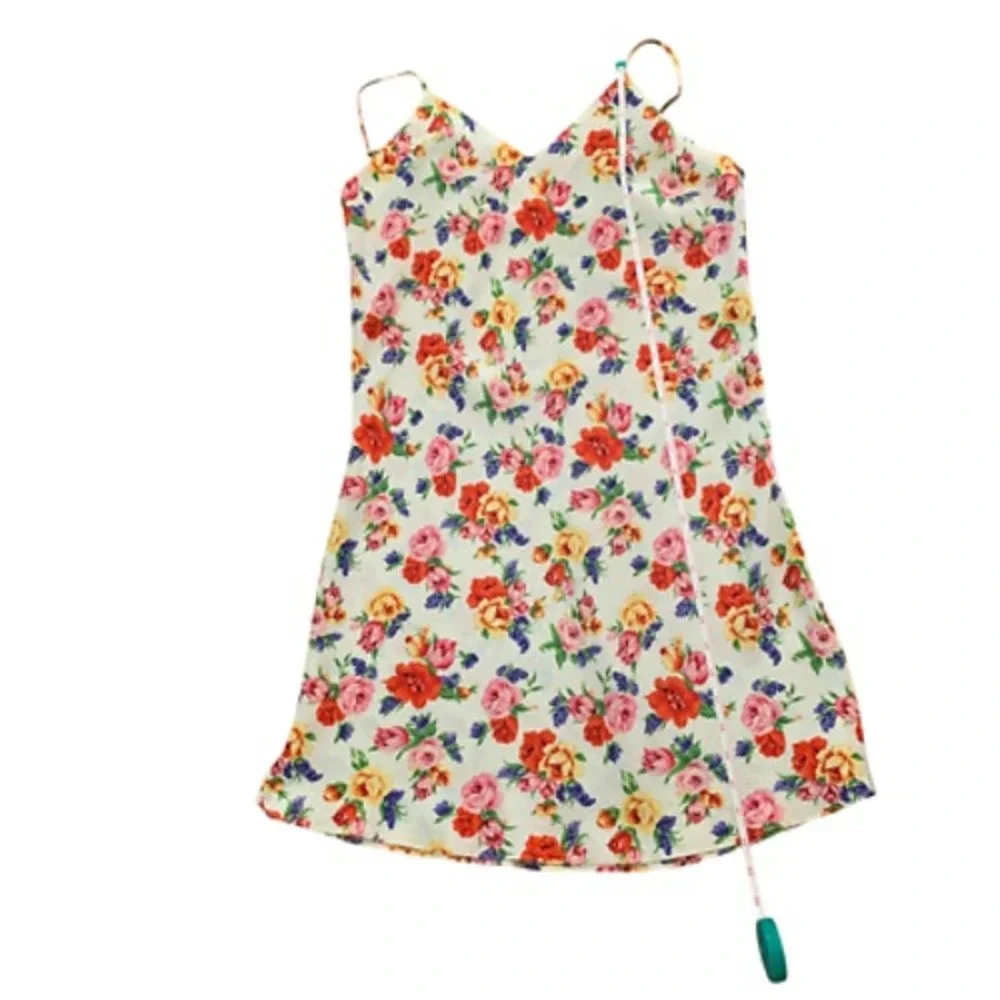 Intimates by LCA Floral Slip Dress V Neck Sleeveless Lingerie Medium